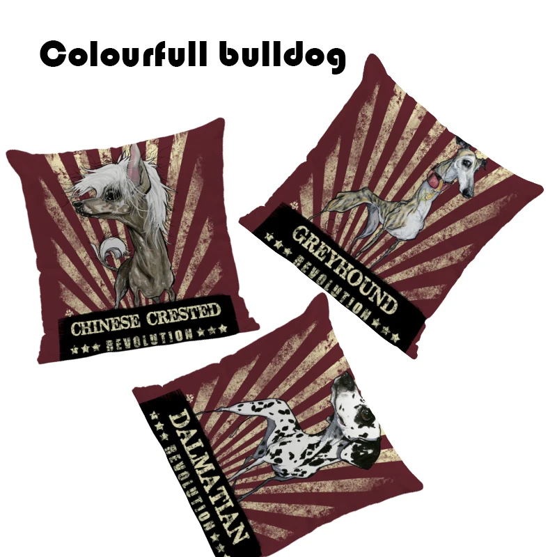 

Corgi Bulldog Cocker Animal Cushion Cover Pug Greyhound Pillow Case Blue Tropical Car Decorativa Throw Pillow Cover Large Velvet
