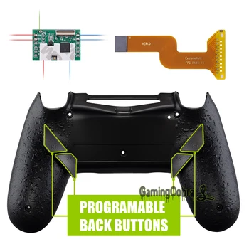 

Textured Black Back Shell & 4 Back Buttons Dawn Programable Remap Kit for PS4 Slim Pro Controller JDM 040/050/055