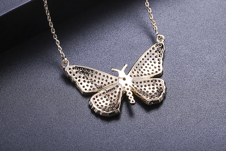 GAOLA Милая Бабочка ожерелье s подвески серебряный цвет кубический цирконий ювелирные изделия цепи ожерелье для женщин GLD1255