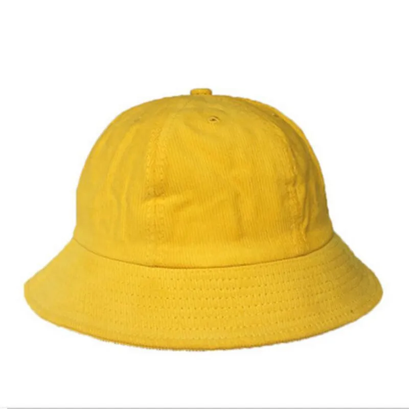 2017 Fashion Striped Spring Autumn Student Yellow Bucket Hat For Girl