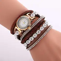 5001 для отдыха высокое качество творческая женщина часы Для женщин женские металлические декоративные круг кварцевые часы обмотки браслет
