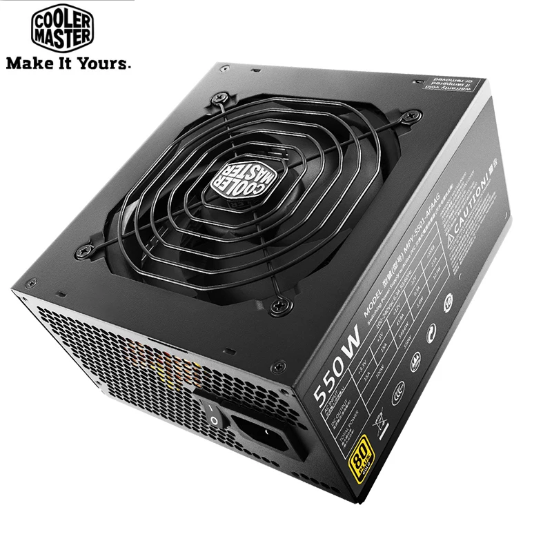 Cooler Master Full Module Computer Power Supply Rated 550W 550Watt 12cm quiet Fan 12V ATX PC PSU