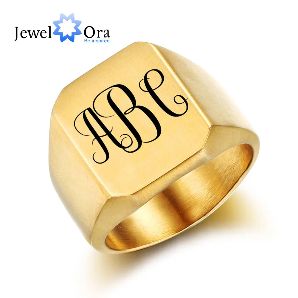

Personalized Stainless Steel Fashion Engrave Ring For Men Custom Accessories Party Jewelry Father's Day Gift (JewelOra RI102442)