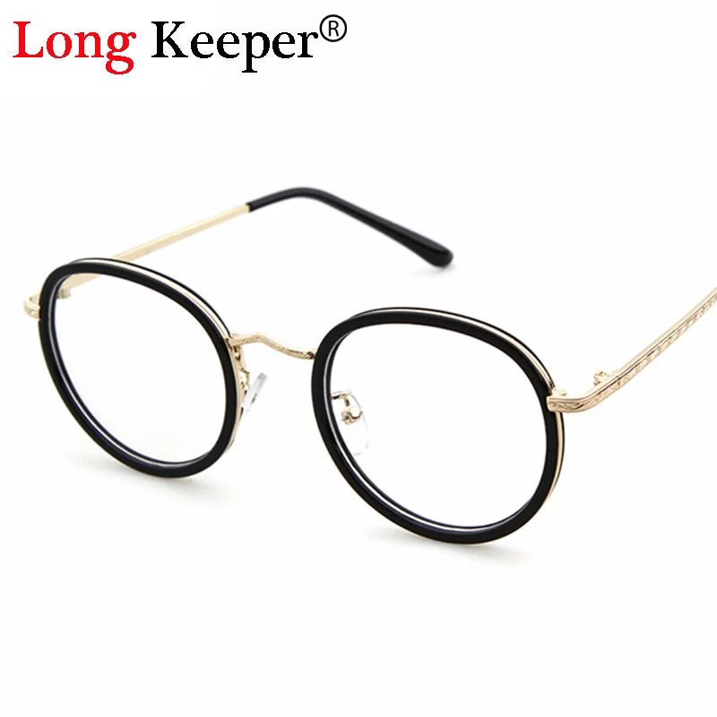 

Long Keeper 2019 Fashion Retro Eyewares Frame Women Men Glasses Brand Designer Optical Frames Clear Lens Oval Glasses P1907