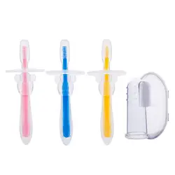 Детский Прорезыватель для обучения, силиконовая щетка для ухода за полостью рта для новорожденных, Мягкая зубная щетка