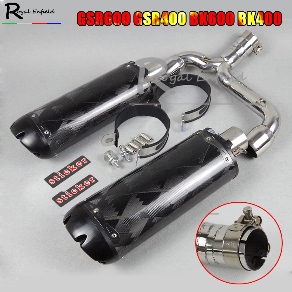 

For Suzuki GSR600 GSR400 BK600 BK400 Motorcycle Stainless Steel Mid Section Exhaust Muffler Pipe GSR 600 GSR 400 BK 600 BK 400