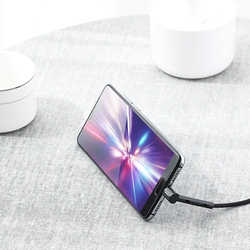 Кабель usb type-C для samsung Galaxy S9 S8 Plus, ROCK One Plus, 1,2 м, USB C 2A, быстрая зарядка, кронштейн, подставка, держатель, USB кабель для зарядного устройства - Цвет: Black