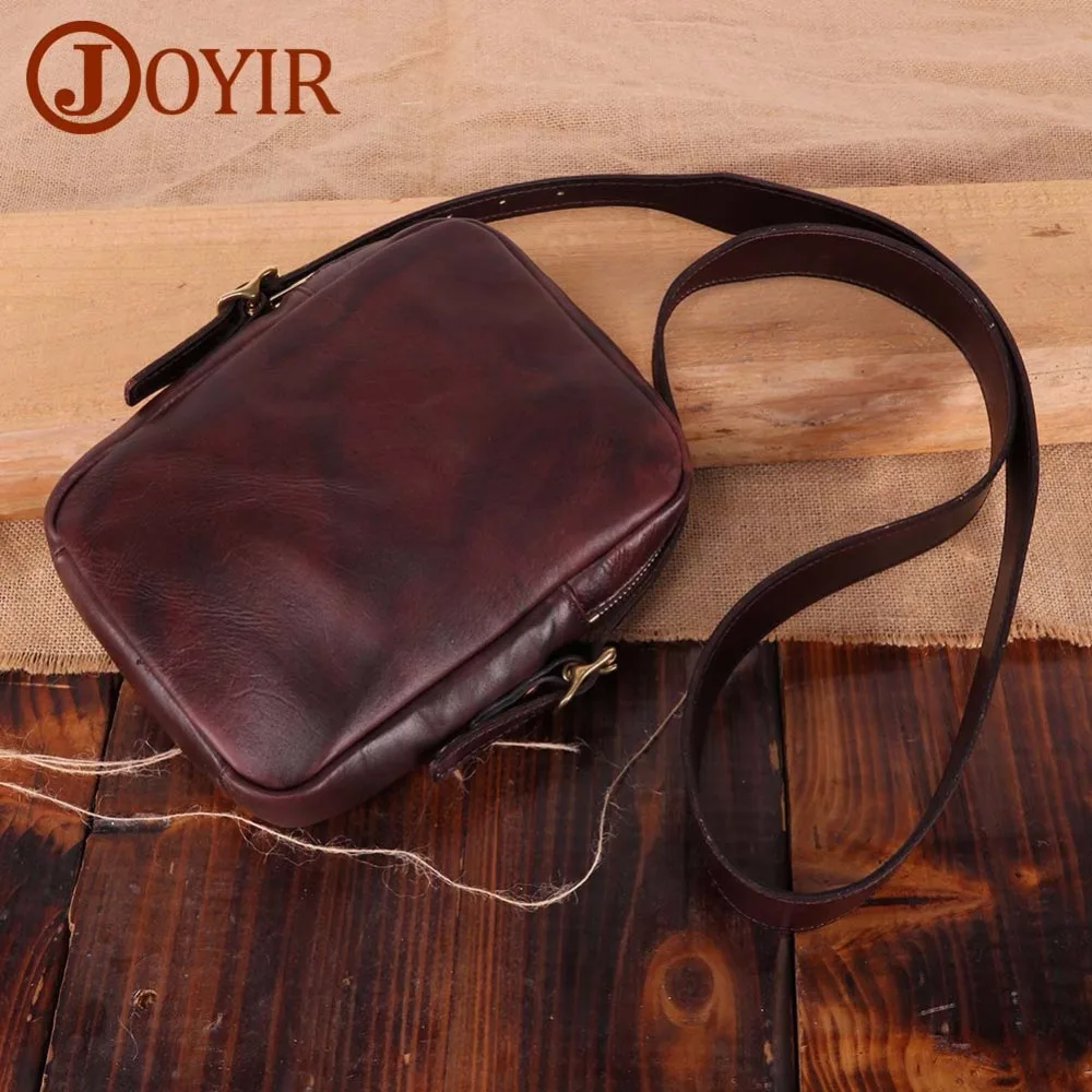 

JOYIR Genuine Leather Men Messenger Bag Male Small Flap Man Vintage Crossbody Shoulder Bags Men's Travel Handbag Bolsa Masculina