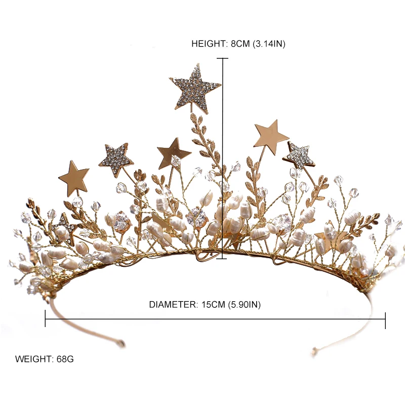 Модные короны со звездами с серьгами тиара и корона свадебные аксессуары для волос trombone Свадебные украшения для волос Noiva Женская диадема