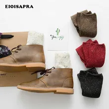 [EIOISAPRA] теплые дизайнерские носки из пряжи для женщин, высокое качество, кучи, одноцветные креативные носки для женщин, siple Harajuku Sokken