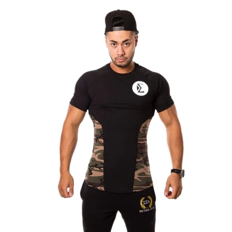 2018 Spring Summer Men Short Sleeve Sport Running Shirt breathable Training Fitness T Gym bodybuilding Clothing Sportswear | Спорт и