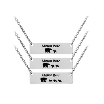 

2017 New Design mama bear Necklace Fashion Alloy Chain Necklace 3 Designs Option Wholesale 24pcs/lot