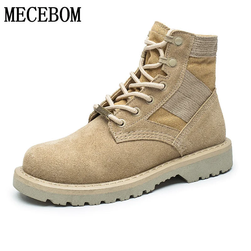 

Mens desert boots new autumn nubuck leather ankle boots lace-up quality canvas botas moccasins lovers boots size 35-44 001-2