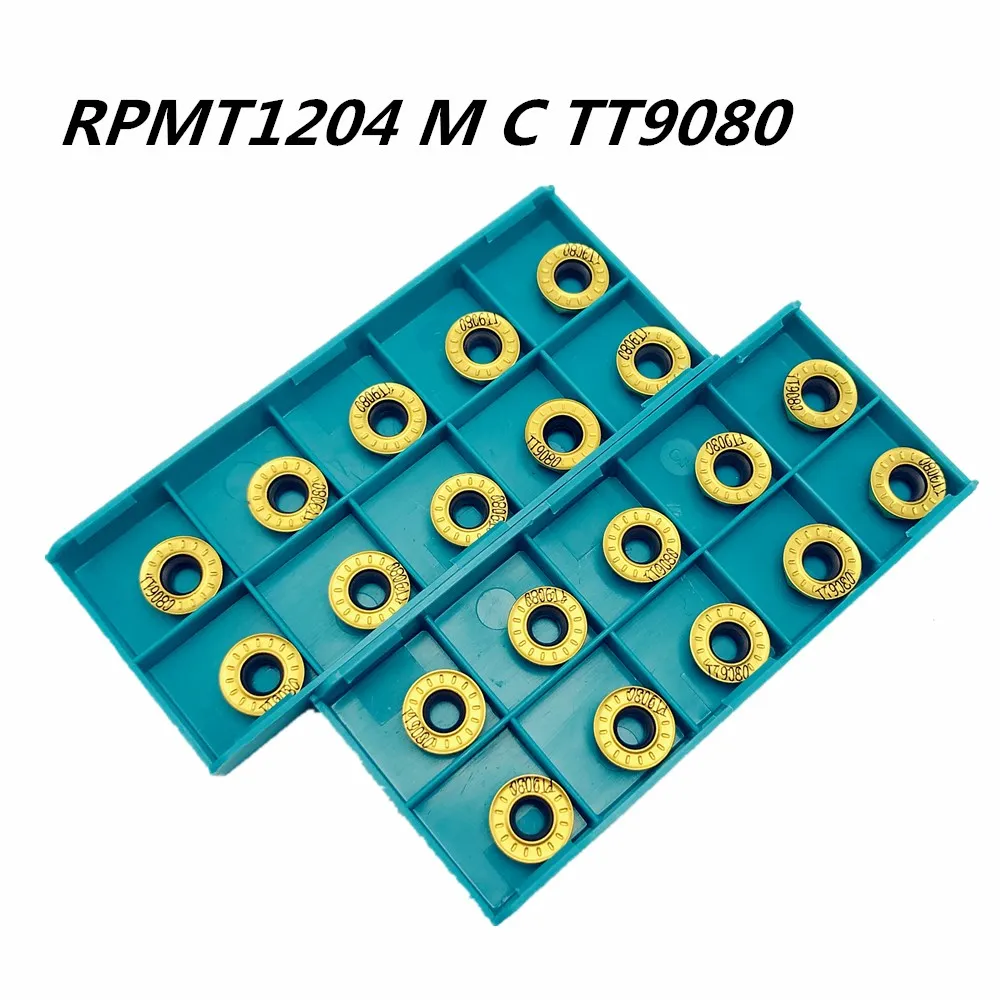 

20PCS Turning tool RPMT1204 M C TT9080 high precision carbide tool CNC combination parts lathe tools RPMT1204 metal turning tool