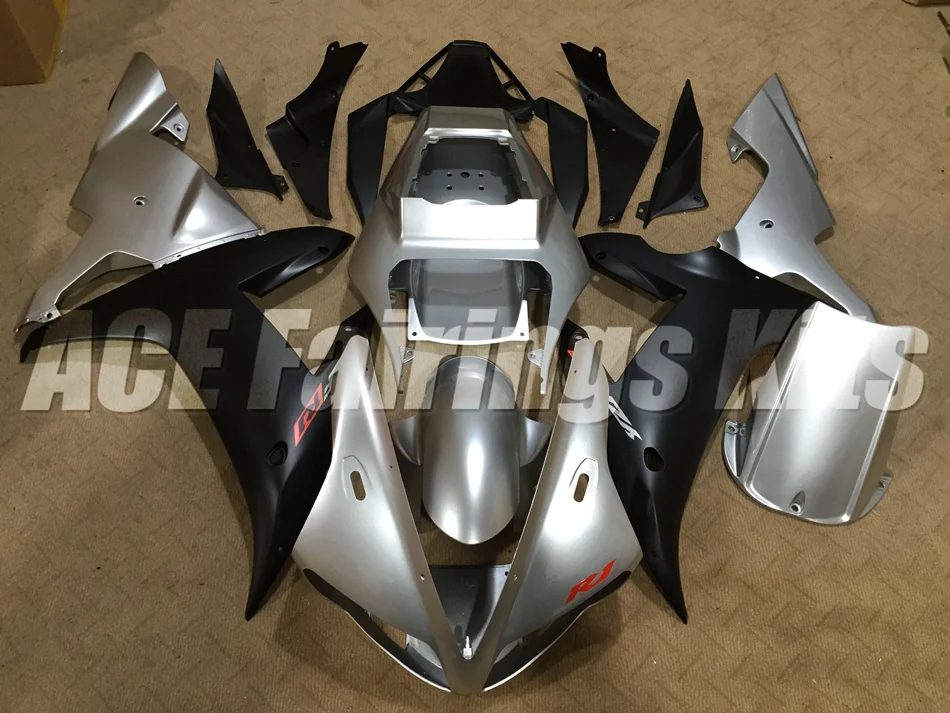 

New Fairings Kits Fit For Yamaha YZF 1000 R1 02 03 YZF-R1 2002 2003 ABS Plastic Motorcycle Fairing set Cowling Black silver