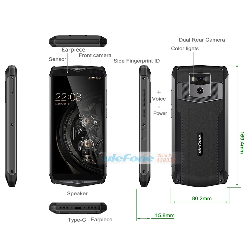 Ulefone Power 5 13000 мАч 4G смартфон с восьмиядерным процессором MTK6763 ОЗУ 6 ГБ ПЗУ 64 21
