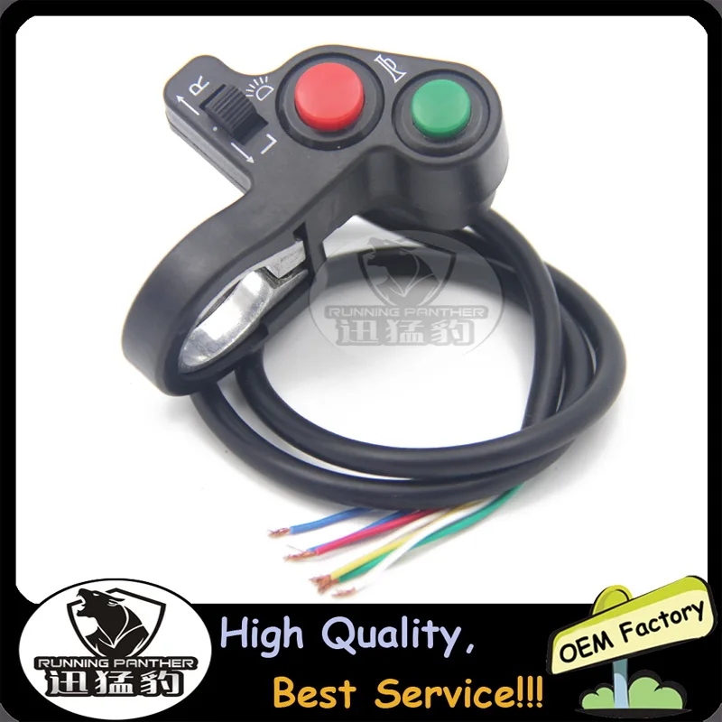 

7/8 inch Motorcycle Handlebar Switch Electric Bike Scooter Horn Turn Signals On/Off Button Light Switch 7 wires