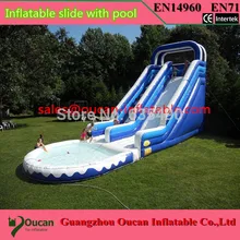 И насос! 10x5 м открытый коммерческий надувные водная горка с бассейном, используемый Детские площадки водная горка для детей и взрослых