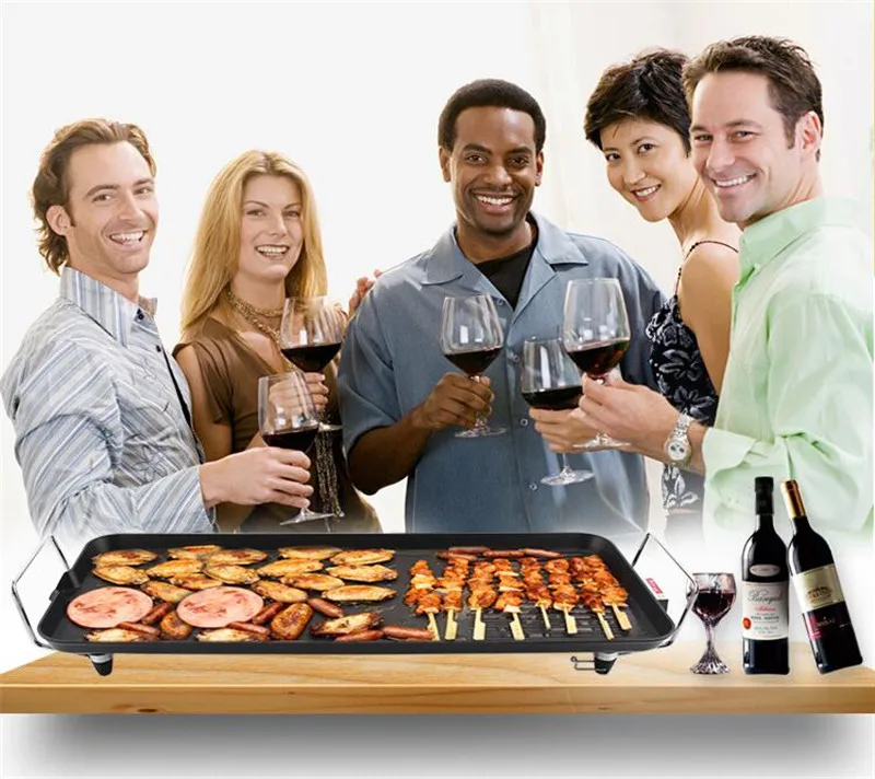 

24*40cm Family Smokeless Nonstick Electric BBQ Barbecue Grill Indoor Barbecue Roast Meat Equipment
