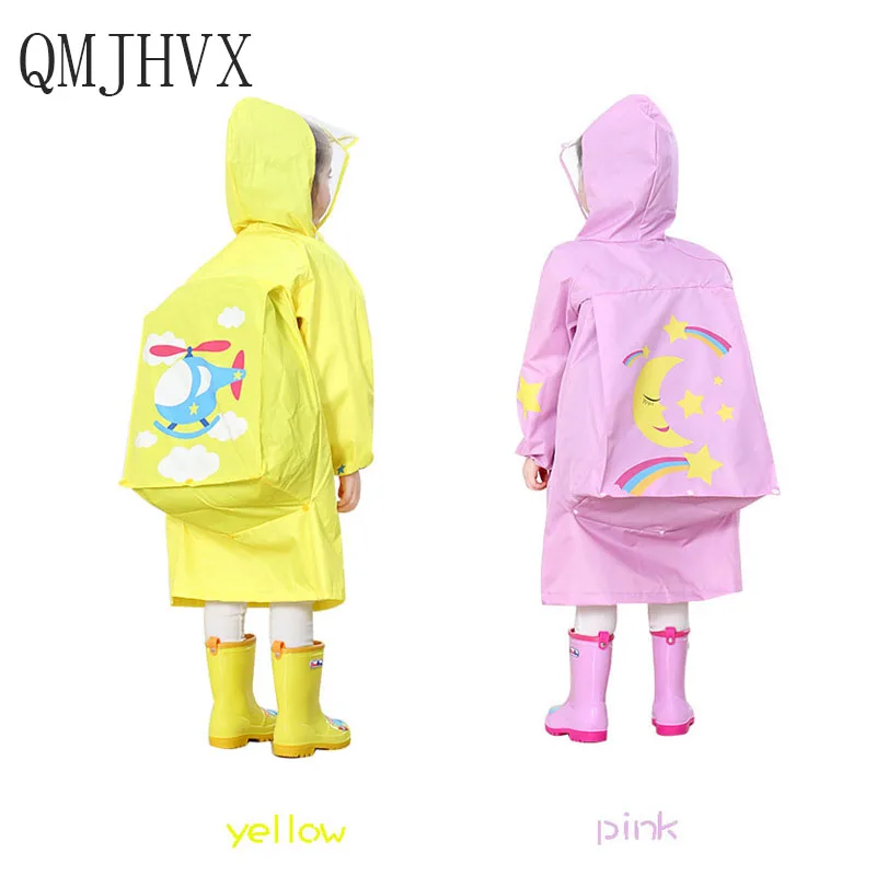 

Students Raincoat With School Bags Cool Children RainCoat Kids rain pocket Jacket Waterproof Rain Coat Suit Children Raincoat