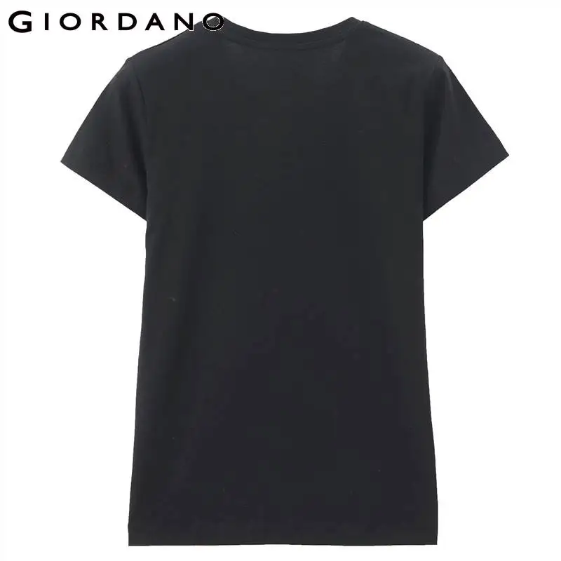 Giordano mujeres gráfico impreso Kawaii verano Tops mujer 100% algodón Camiseta Feminina patrón divertido Magliette Donna Giordano mujeres gráfico impreso Kawaii verano Tops mujer 100% algodón Camiseta Feminina patrón divertido Magliette Donna