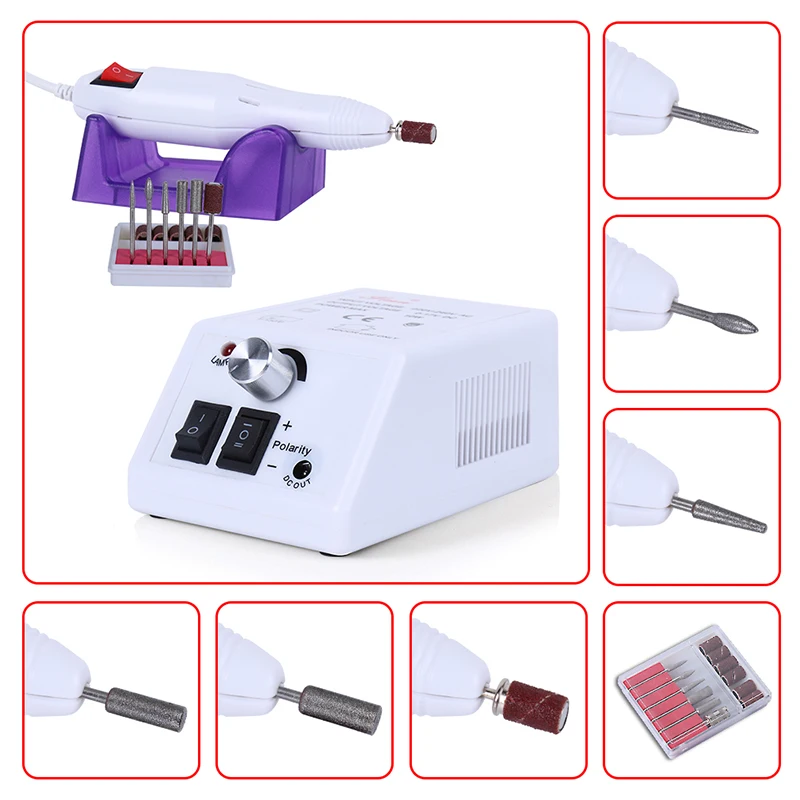 

HNM 10W Nail Art Equitment Electric Manicure Pedicure Electric Manicure Accessory Nail Buffer File Machine Tools Set Kit