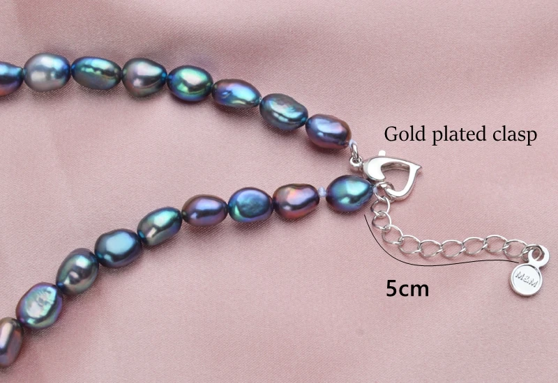 ASHIQI Black Natural Freshwater Baroque Pearl choker Necklace for Women 925 Sterling Silver Jewelry Fashion Necklaces 2019