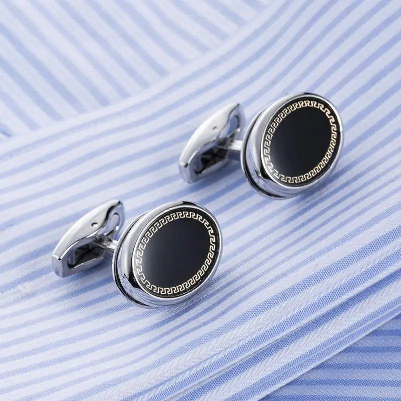 

Hot Sale Designer Cufflinks Silver Gemelos Wedding Cuff links Wholesale 51473