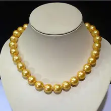 AAA 14 мм Южное море жемчужное ожерелье 17,5 Дюймов Кристалл слово женские ювелирные изделия