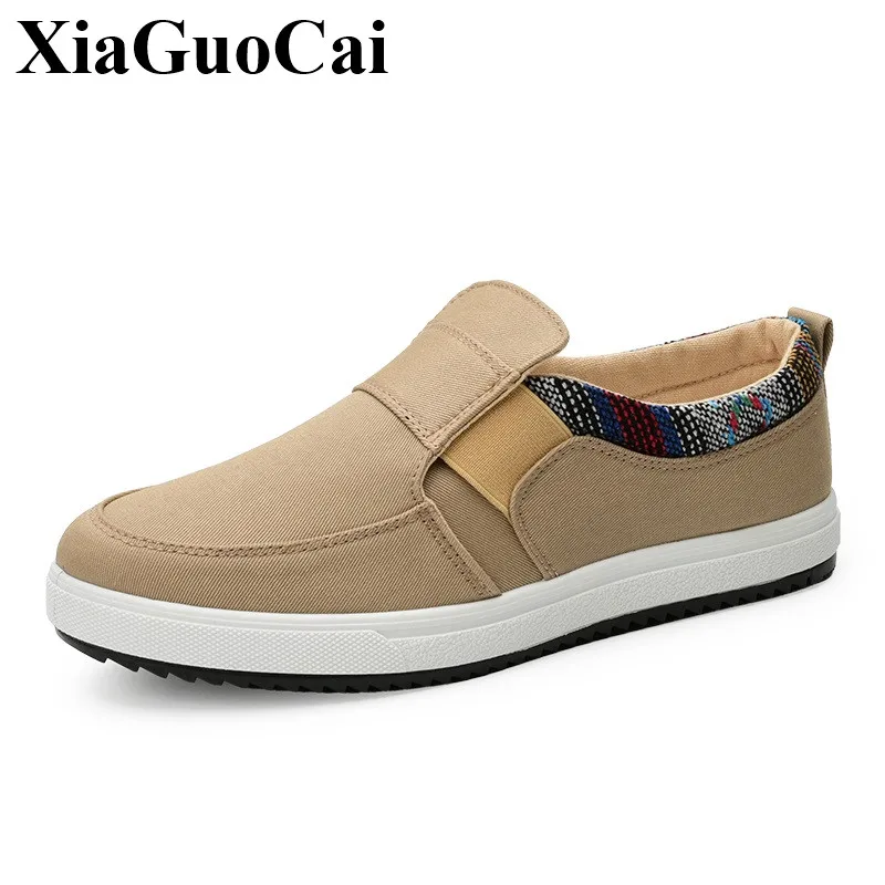 New Casual Shoes Men Loafers Slip on Retro Canvas Shoes Nation Style