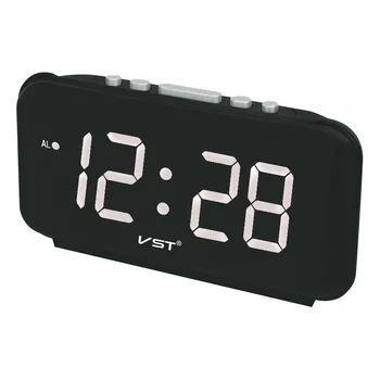 

Free Shipping Digital LED Alarm Clock Electronic Clock Desktop AC Power EU Plug/US Plug Table Clock With 4 Colors Display