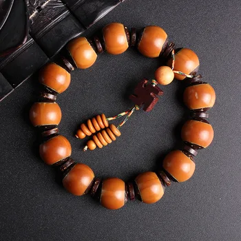 

oil olive core inlaid coconut shell hand string national wind pure hand processing with lobular red sandalwood Bracelet