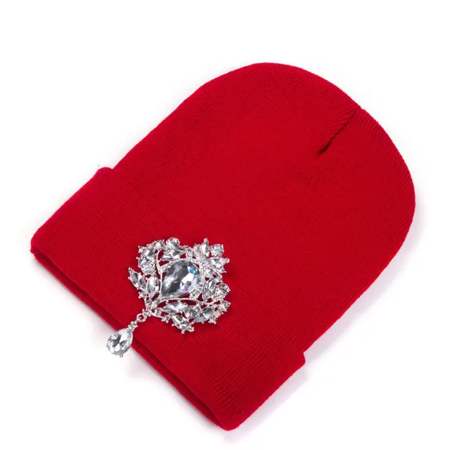 Ralferty Winter Women's Hats Luxury Crystal Accessory Headgear Beanie Hat Women Cap bonnet femme gorro Black Friday 2018 Deals