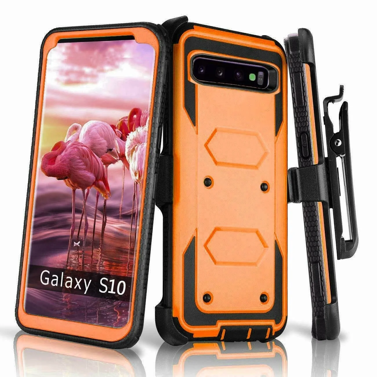 Роскошный 360 Защитный противоударный чехол с зажимом для ремня Samsung Galaxy S10e S10 S9 S8