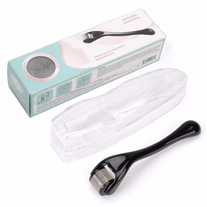 Derma Roller Cosmetic Needling Instrument for Face,540 Titanium Micro Needle 0.25mm Microdermabrasion Roller Includes Free Case 6