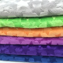 Звезды тиснением Минки флисовая ткань 1 метр микро норки DIY сшить одеяло игрушка ткань