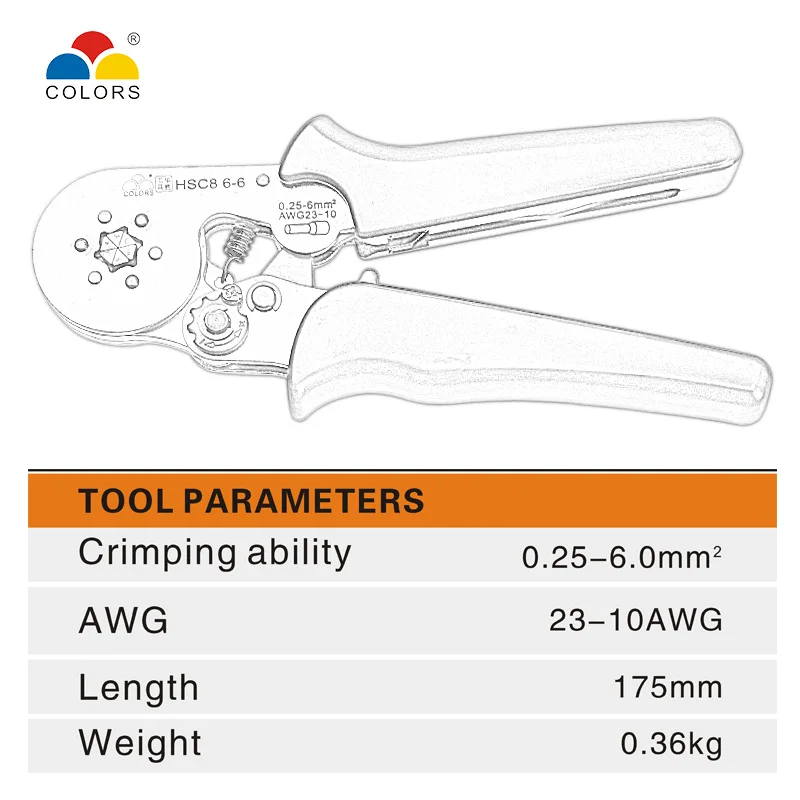 Цветной обжимной инструмент hsc8 6-6-4 щипцы kablo kesici плоскогубцы обжимные инструменты плоскогубцы резак для проводов alicate crimpador alicates