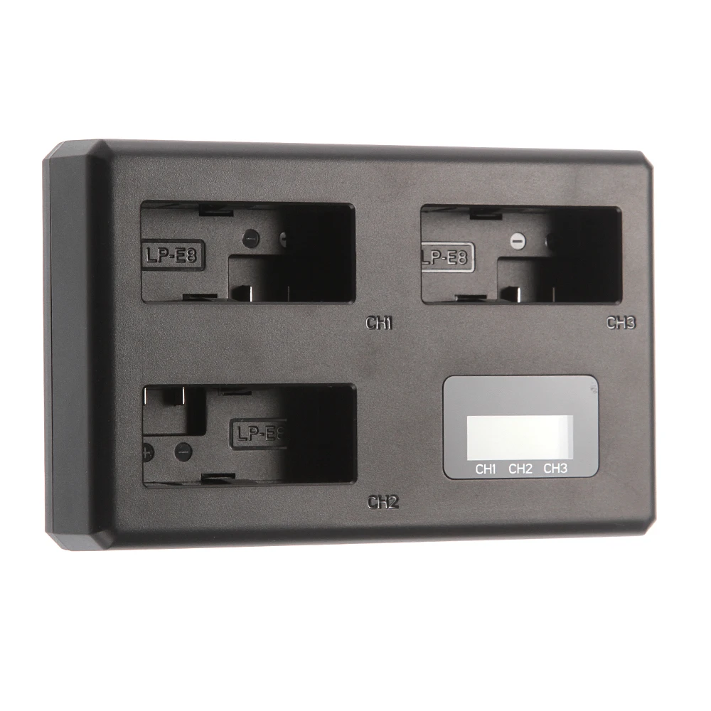 Тройное быстрое зарядное устройство с ЖК дисплеем и 3 USB портами для Canon EOS 600D 650D 700D