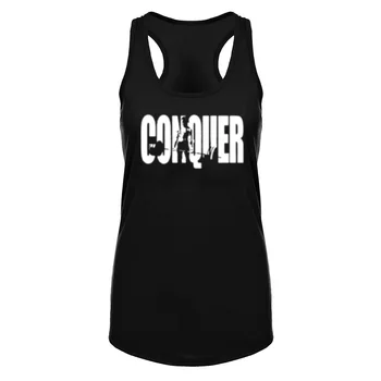 

CONQUER (Girl Deadlift) Workout Racerback Casual Tank Tops Womens Shirts