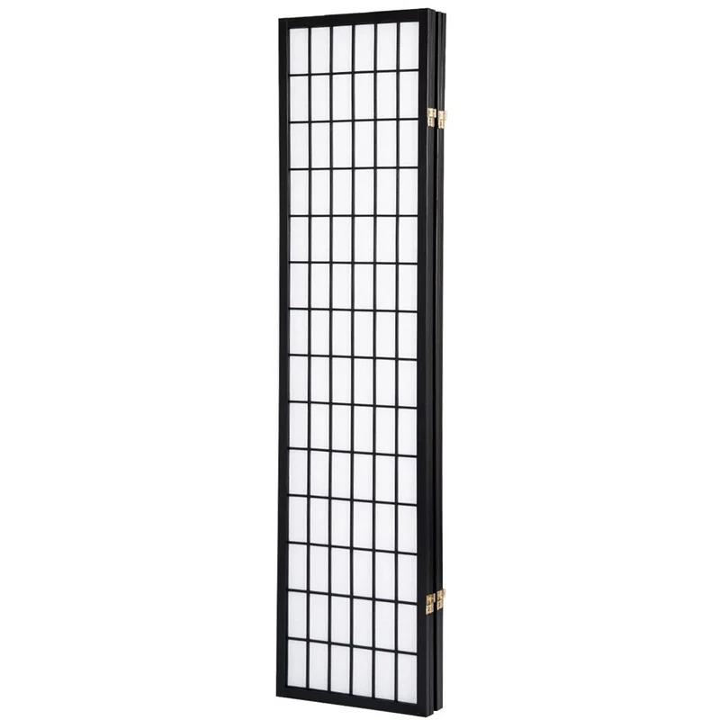 Pantalla divisora de sala plegable de 4 paneles con marco de madera de pino plegable para un fácil movimiento marco de madera sólida duradera HW58836 Pantalla divisora de sala plegable de 4 paneles con marco de madera de pino plegable para un fácil movimiento marco de madera sólida duradera HW58836