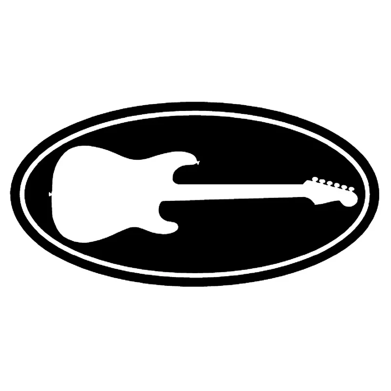 17.4cm*8.4cm Guitar Fashion Decor Decal Vinyl Car Sticker Black/Silver