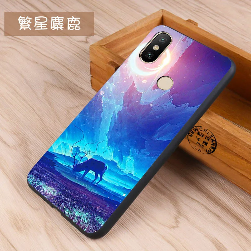 

For Xiaomi Redmi S2 Patterned Black case Frame Cartoon Painted Soft TPU Back Cover Case For Redmi S2 5.99 INCH