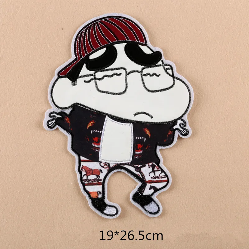 1 Pcs Large butterfly Cartoon characters Crayon Shin-chan ClothesIron On  Jacket Patch Crest Children Cartoon Patches - AliExpress Home & Garden