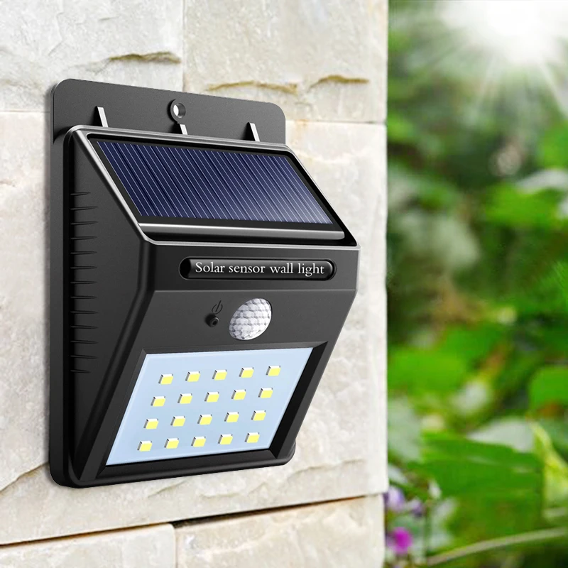 20 led Outdoor Solar Sensor LED Light PIR Motion Sensor solar lamp