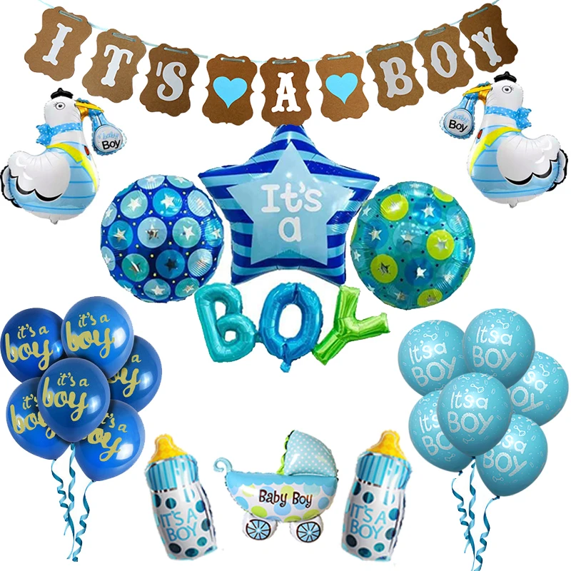 Baby Shower Boy декорации набор это мальчик о ребенок воздушный шар пол раскрыть Дети