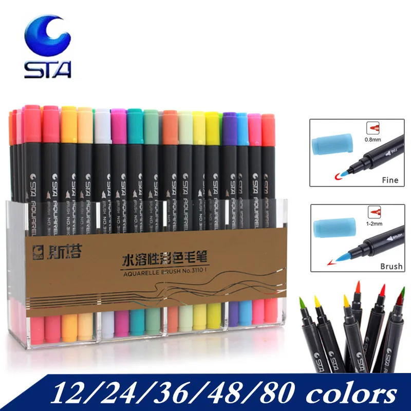 Set Marker DUAL arte permanent Brush penna 80 colori marcatore penna Draw 