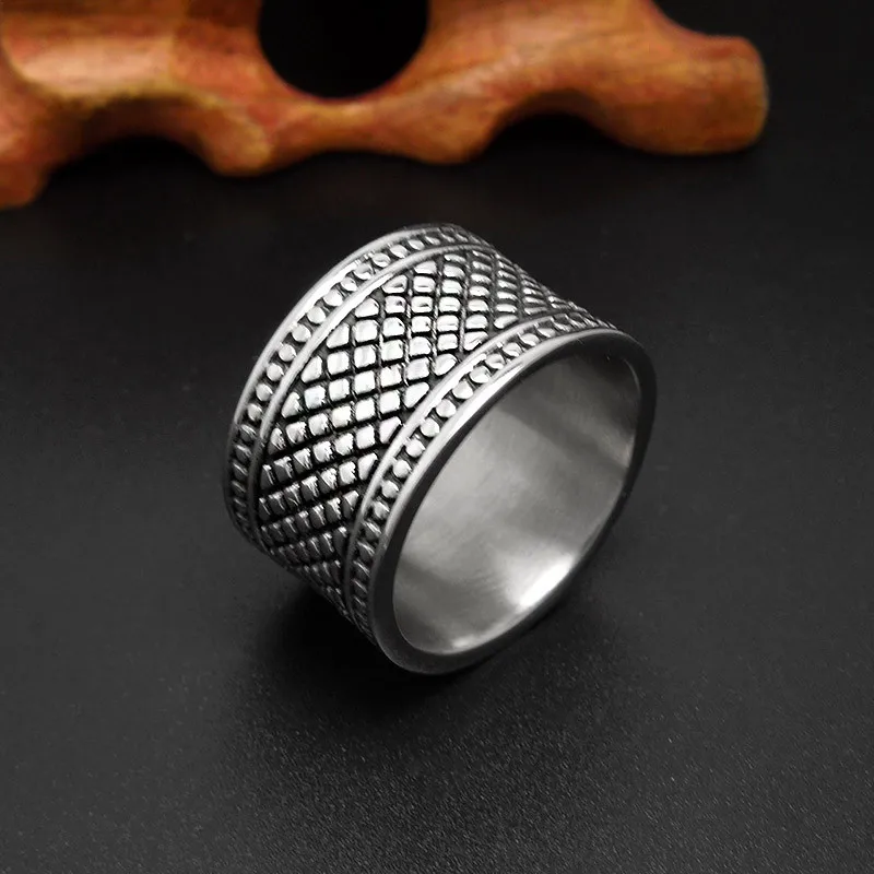 LETAPI серебряное кольцо с узором в виде сетки для мужчин и женщин, титановое стальное кольцо