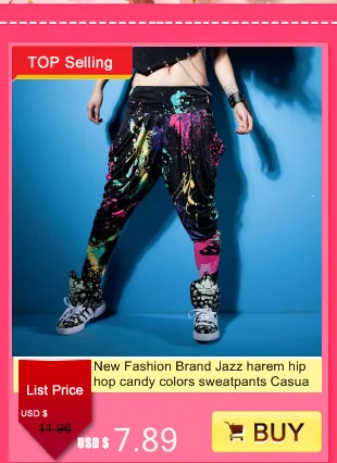 Новые модные женские шаровары в стиле хип-хоп с широкими штанинами танцевальный костюм брюки с принтом каракули Свободные повседневные спортивные штаны