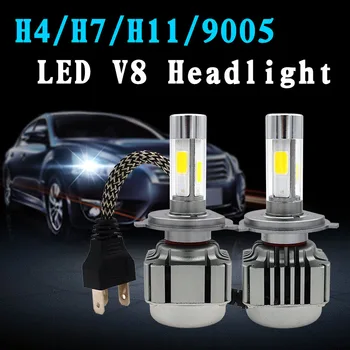 

SKYJOYCE 1 Set 80W 8000LM V8 LED Headlight Bulb 12V 40W 4000LM 6000K Super Bright All In One H4 H7 H11 9005 Car LED Headlight