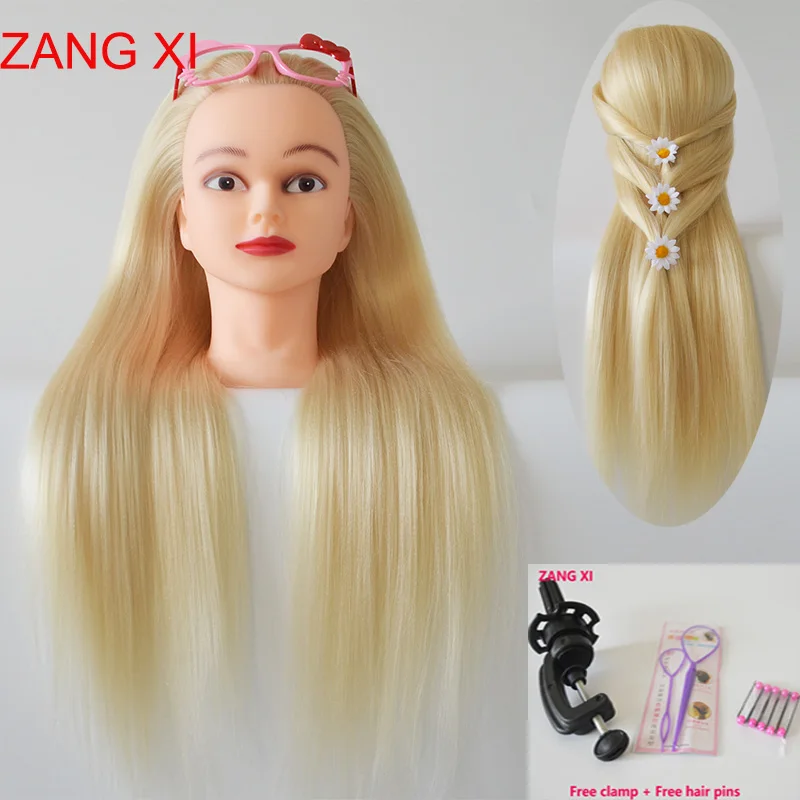 

100% High Temperature Fiber Long Blonde Hair Mannequin Head For Hairdressing Training Heads Manikin Head for Sale Maniquin Head